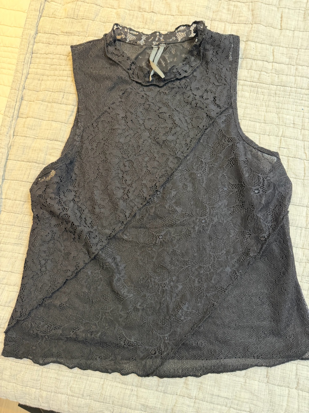 Anthropologie Charcoal Lace Sleeveless Camisole